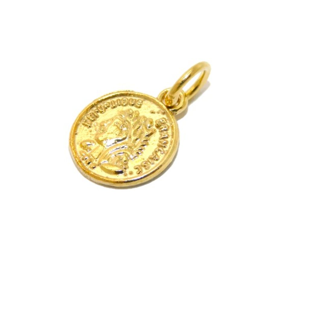 14k Roman Coin Yellow Gold Pendant Charm